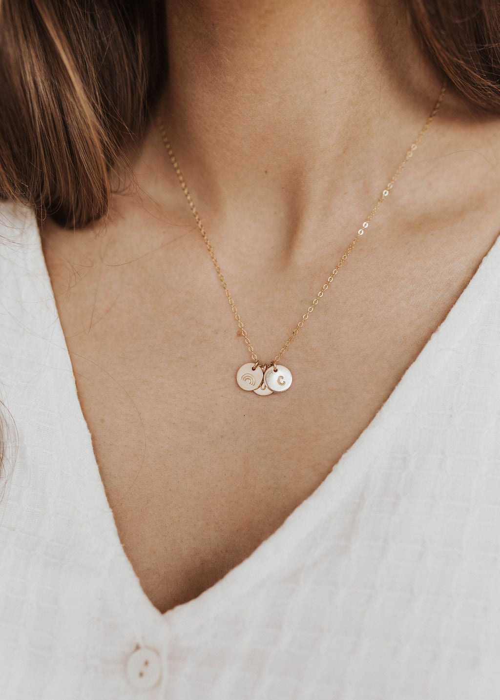 Double Disc Signature Necklace | Centime Gift