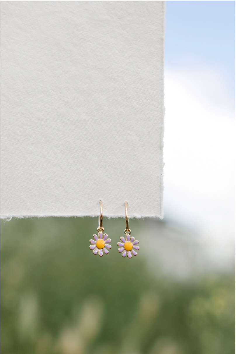 The Daisy Huggie Flower Charm Earring